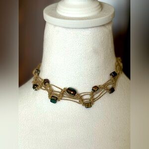 Handmade Beaded Hemp Choker Necklace